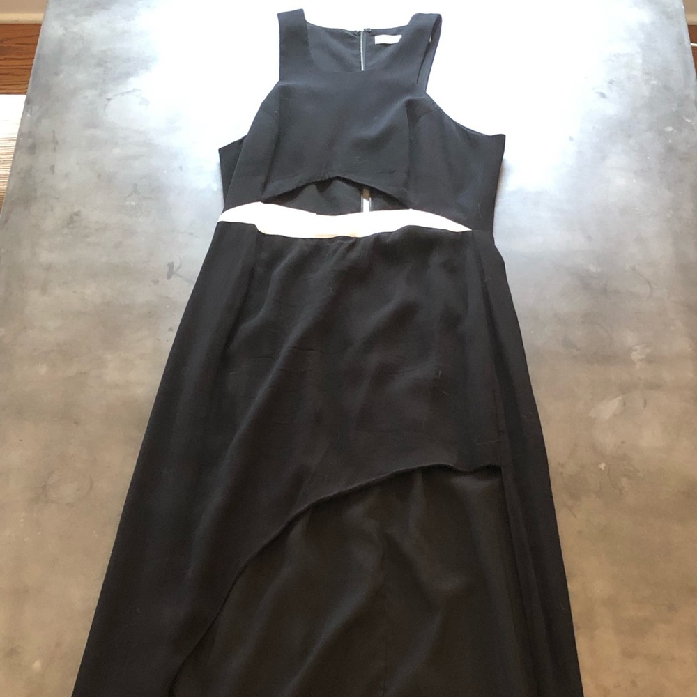 Lovers + Friends black asymmetric skirt dress